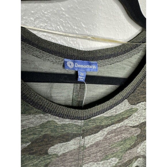 NEW Democracy Tank Dress Womens 2X Green Camo Sleeveless Pullover Casual Stretch - Picture 4 of 7